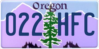 OR license plate 022HFC