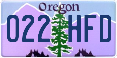 OR license plate 022HFD
