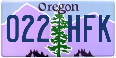 OR license plate 022HFK