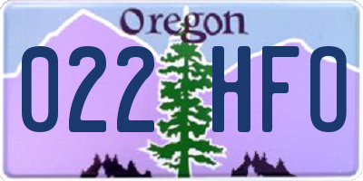 OR license plate 022HFO