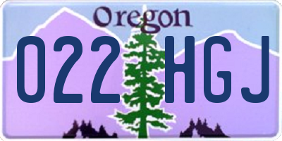 OR license plate 022HGJ