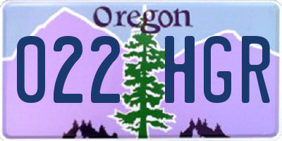 OR license plate 022HGR