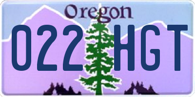 OR license plate 022HGT
