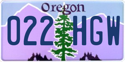 OR license plate 022HGW