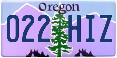 OR license plate 022HIZ