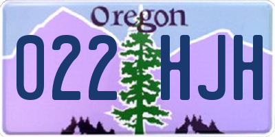 OR license plate 022HJH