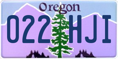 OR license plate 022HJI
