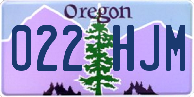 OR license plate 022HJM