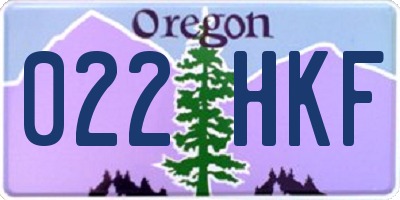 OR license plate 022HKF