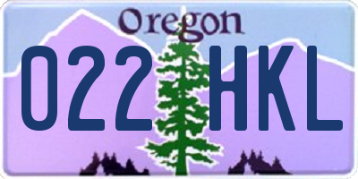 OR license plate 022HKL
