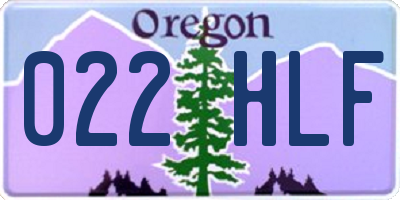 OR license plate 022HLF