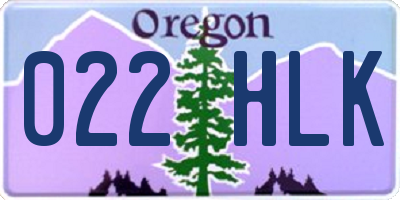 OR license plate 022HLK
