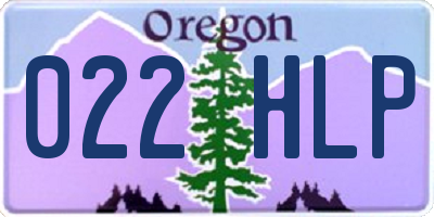 OR license plate 022HLP