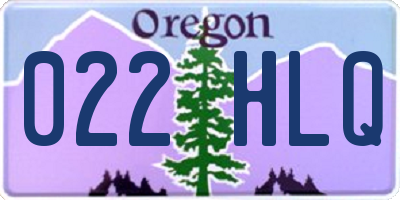 OR license plate 022HLQ