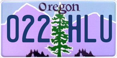 OR license plate 022HLU