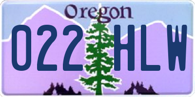 OR license plate 022HLW