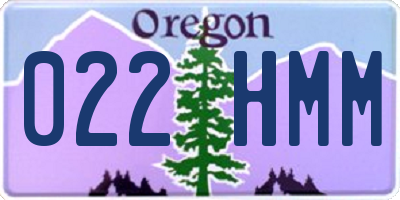 OR license plate 022HMM