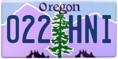 OR license plate 022HNI