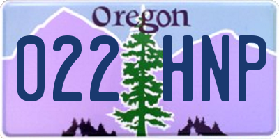 OR license plate 022HNP