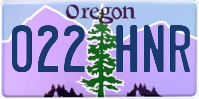 OR license plate 022HNR