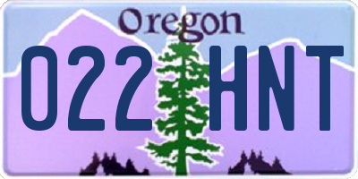 OR license plate 022HNT