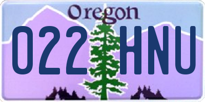 OR license plate 022HNU