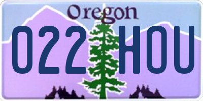 OR license plate 022HOU
