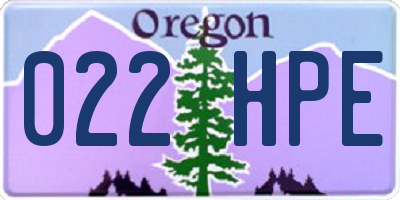 OR license plate 022HPE