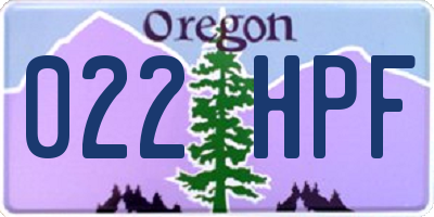 OR license plate 022HPF