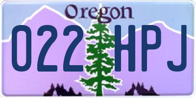OR license plate 022HPJ