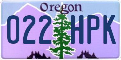 OR license plate 022HPK