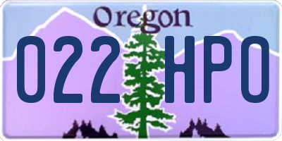 OR license plate 022HPO