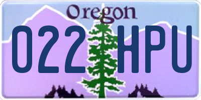 OR license plate 022HPU