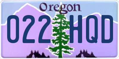 OR license plate 022HQD