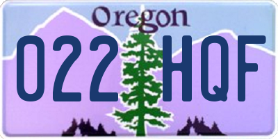 OR license plate 022HQF