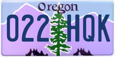 OR license plate 022HQK
