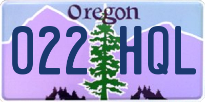 OR license plate 022HQL