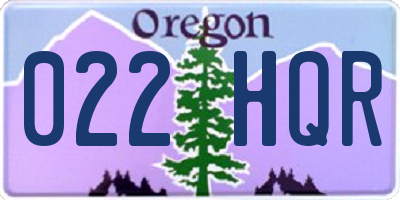 OR license plate 022HQR