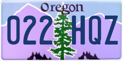 OR license plate 022HQZ