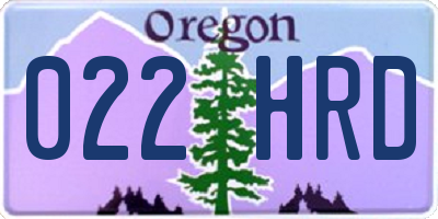 OR license plate 022HRD