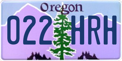 OR license plate 022HRH