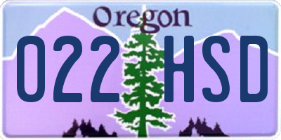 OR license plate 022HSD