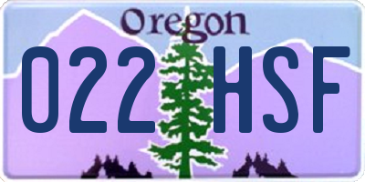 OR license plate 022HSF
