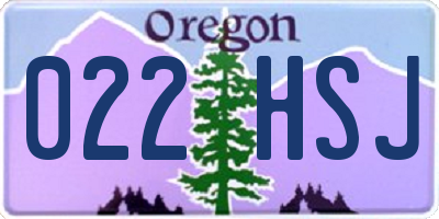 OR license plate 022HSJ
