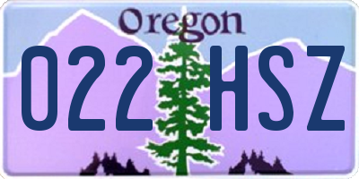 OR license plate 022HSZ