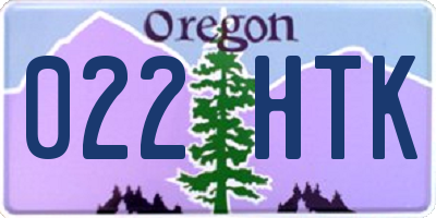 OR license plate 022HTK