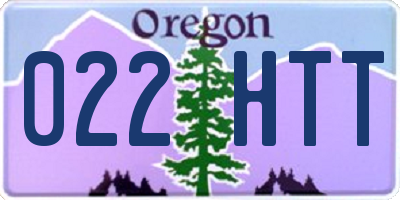 OR license plate 022HTT