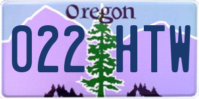OR license plate 022HTW