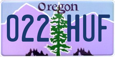 OR license plate 022HUF