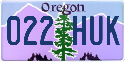 OR license plate 022HUK